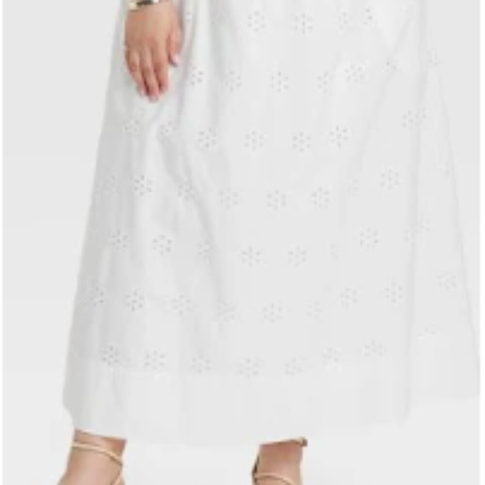 a new day White Eyelet Maxi Skirt